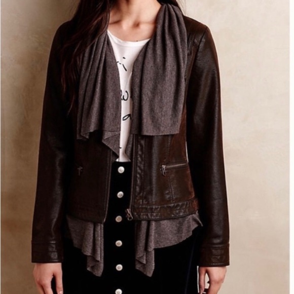 Anthropologie Jackets & Blazers - Anthropologie Hei Hei Brown Vegan Leather Jacket